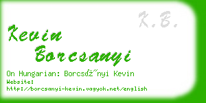 kevin borcsanyi business card